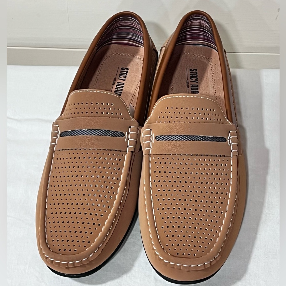 New Stacy Adams Corby Sz 7.5M Saddle Slip On Walking Shoes Tan 25513-240 - Picture 5 of 7